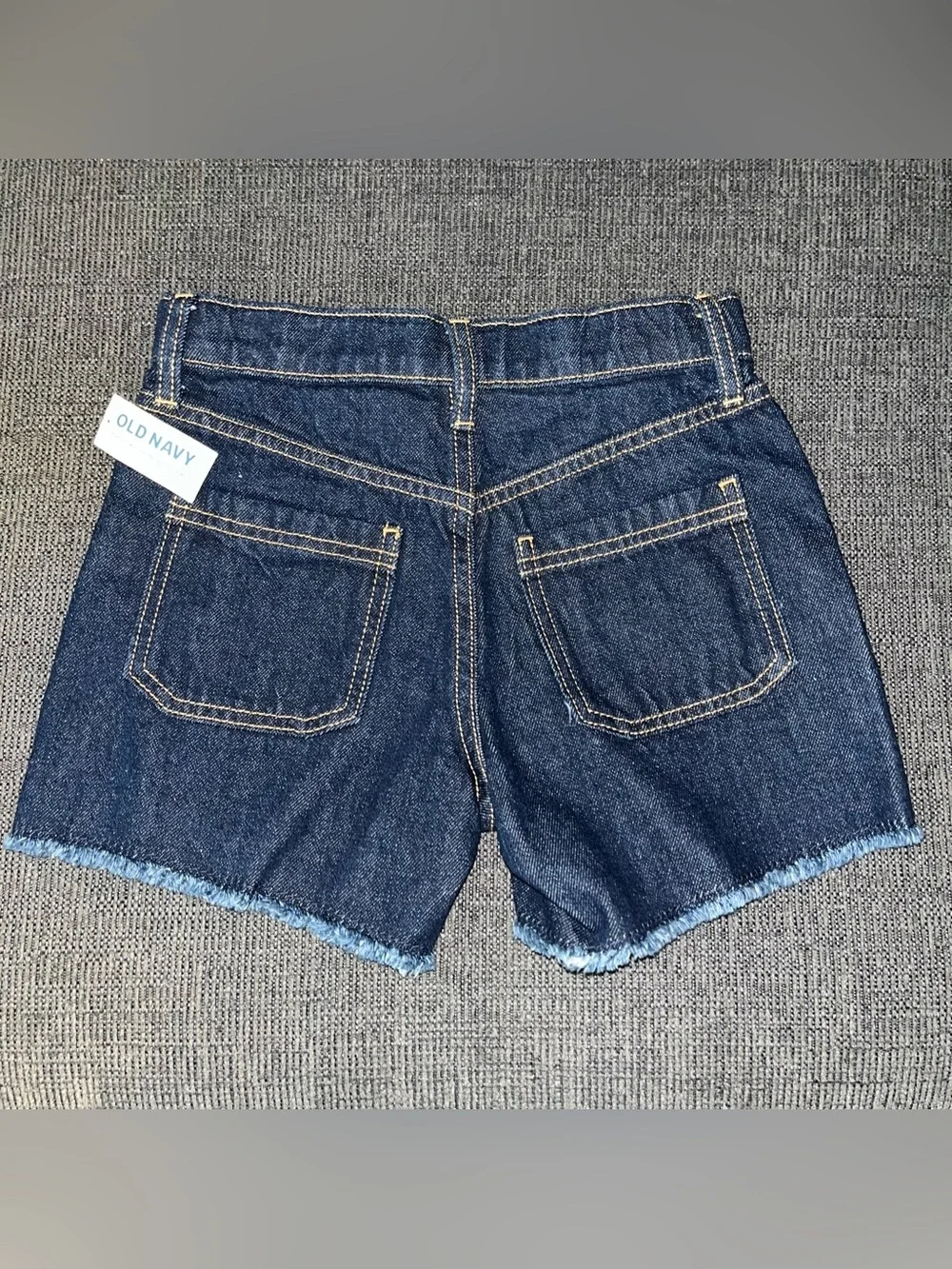 NEW Big Girls Size 8 Old Navy Dark Blue Denim Cutoff Shorts with Front Pockets